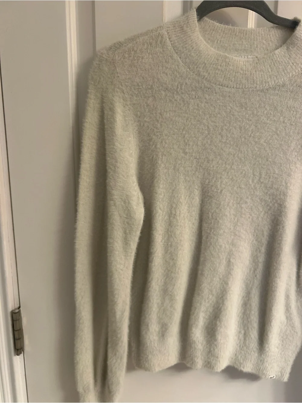 Girls abercrombie kids Cream Fuzzy Crewneck Sweater